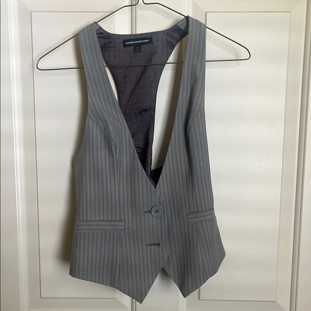 Express Gray Vest Suits & Blazers